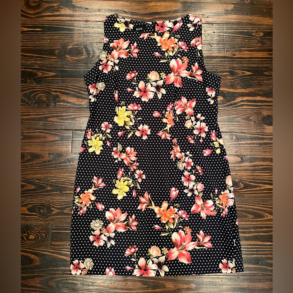 Alyx Black Floral Polka Dot Dress
